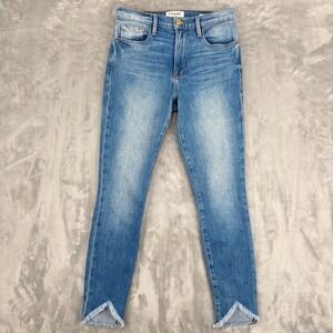 Frame Jeans Womens 25 (Fits 26x26) Ali High Rise Cigarette Opus Raw Notched Hem